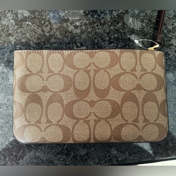 Coach Dark Brown Zip-Around Wallet - Picture 2 of 3